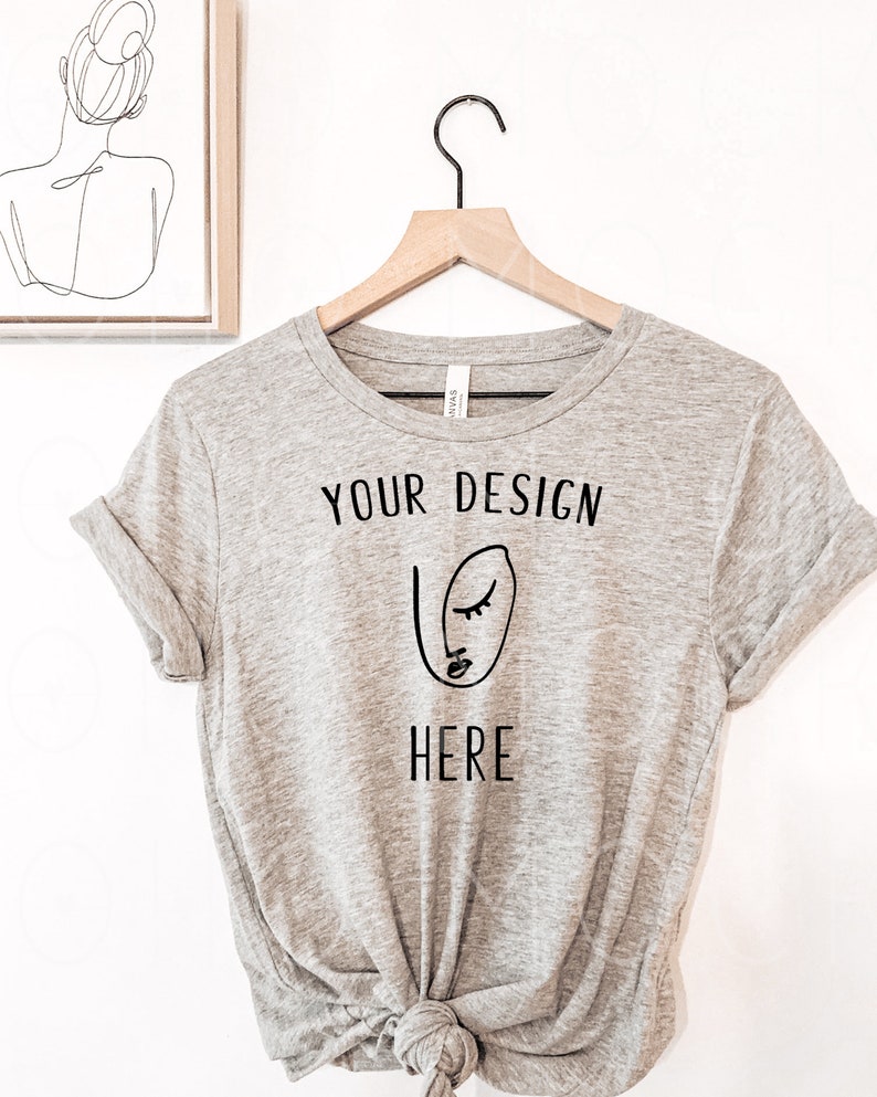 Download Bella Canvas 3001 Athletic Heather T-shirt Mockup Bella | Etsy