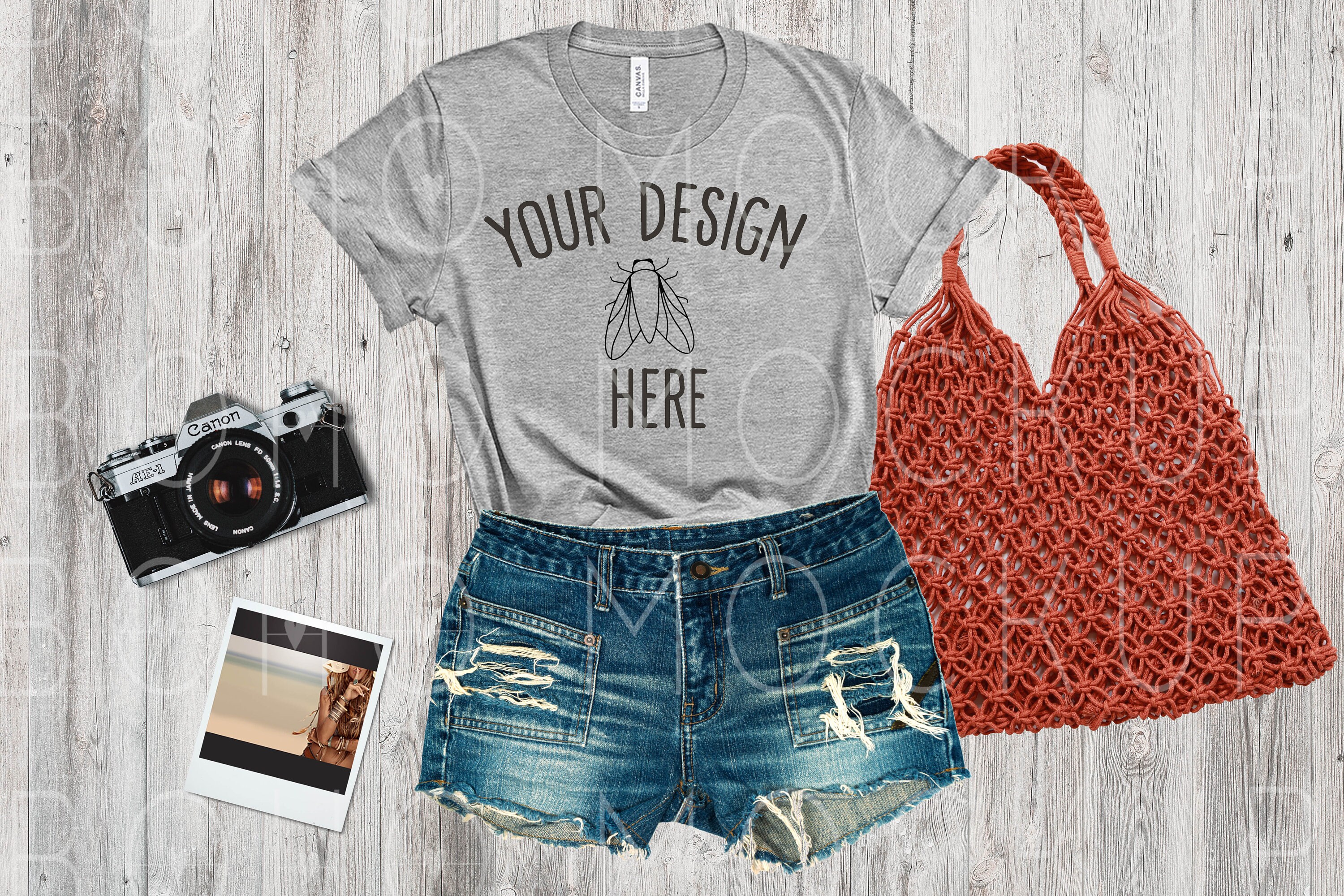 Download Bella Canvas 3001 Athletic Heather T-shirt Mockup | Etsy