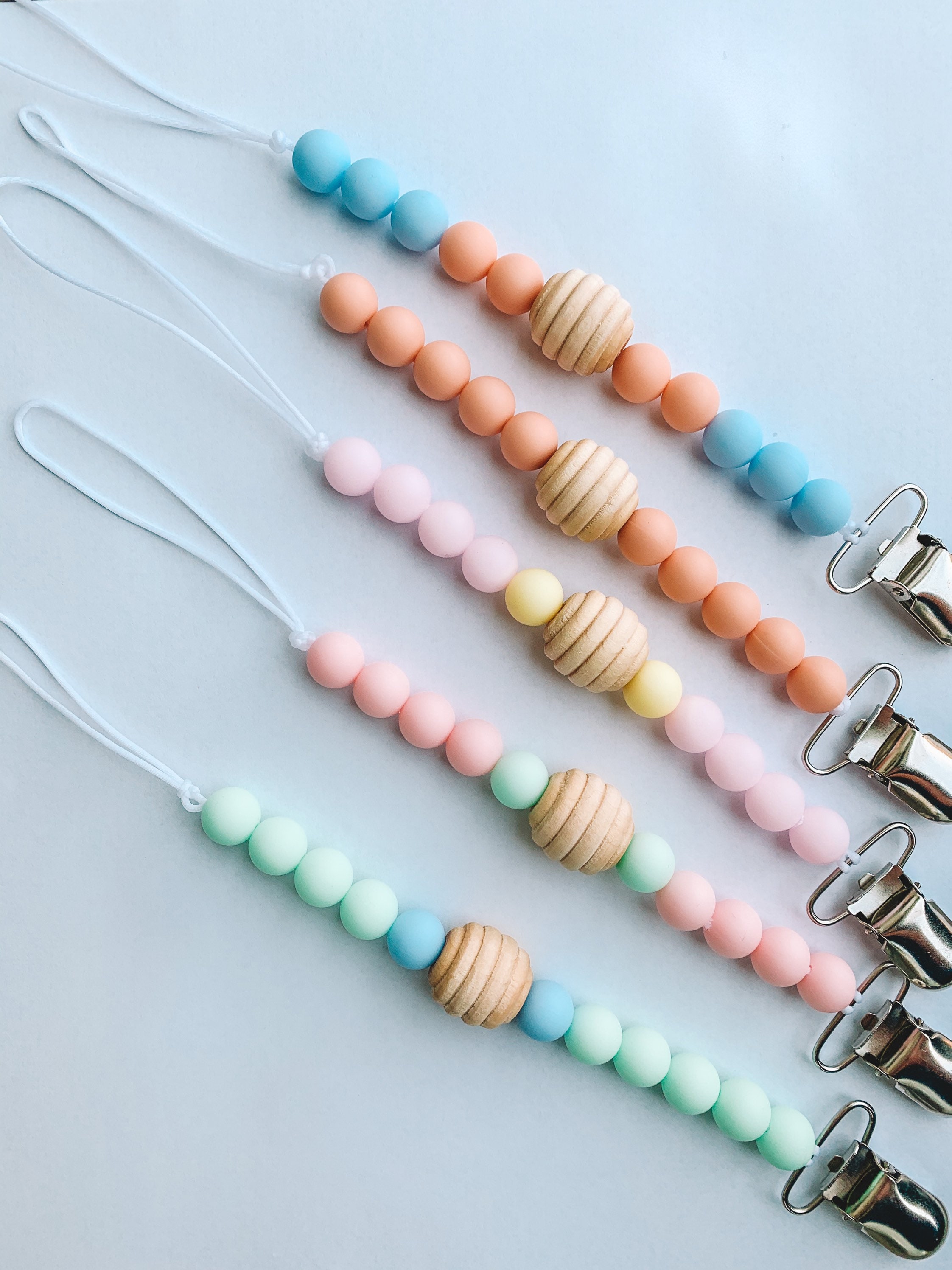 Beaded Pacifier Clips // BPA Free Beaded Silicone Teething Etsy