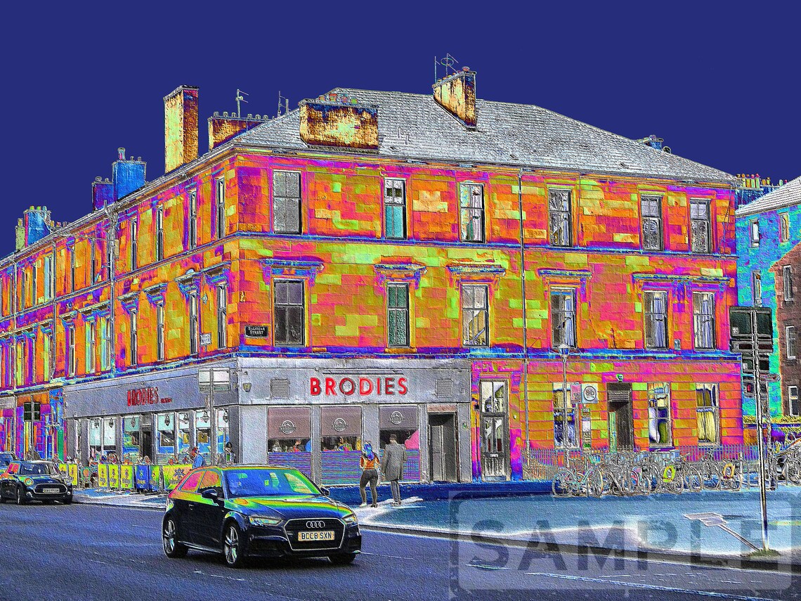 Brodies Bar Two Styles Available Southside Glasgow Art Etsy