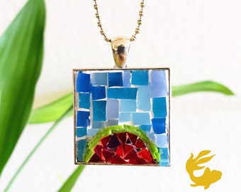 Watermelon Mosaic/Glass Pendant