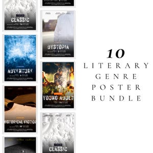 Literary Genre Poster Download, Classroom Decor, Library Decor, Book Lover Gift, Book Genre Poster, Wall Art Download, Movie Poster