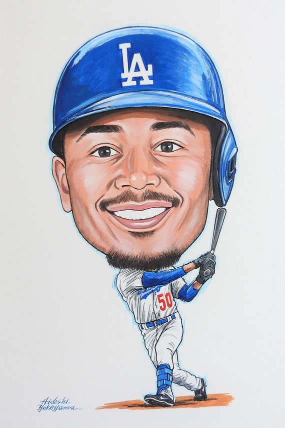 Mookie Betts Watercolor Art Print