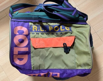 Purse ~ 20-01-140 Zipper Blue Zip Up 1980/'s Bag Exercise Bag Handles Vintage Hearts Hand Bag Gym Bag Purple Handbag Collection