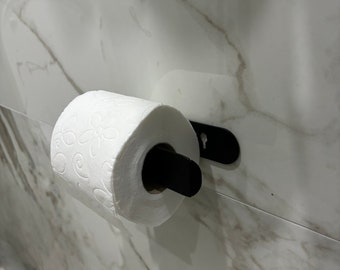 No Drill Toilet Paper Holder, Modern Toilet Paper Holder, Minimalist Bathroom Accessories, Black Toilet Paper Holder