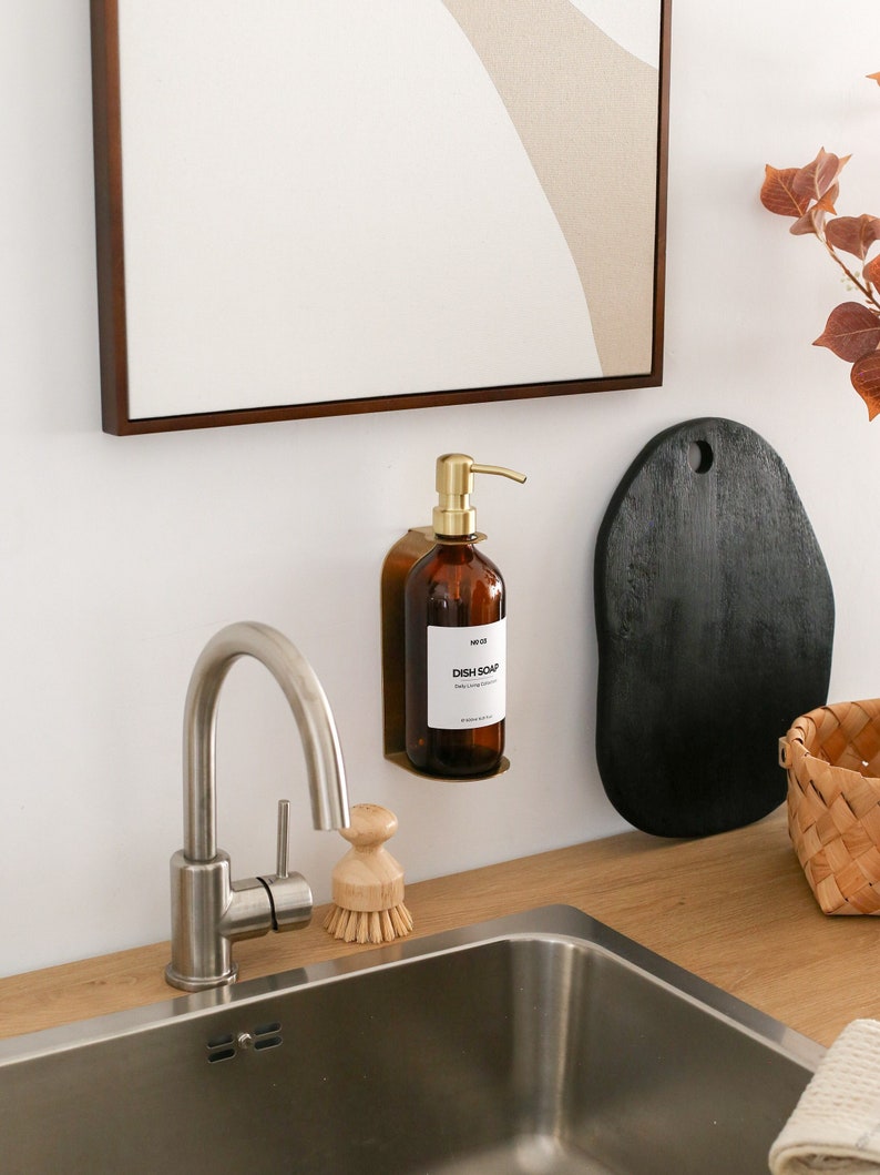 Wall Mounted Gold Soap Dispenser Holder, Double Luxurious Pump Bottle ...