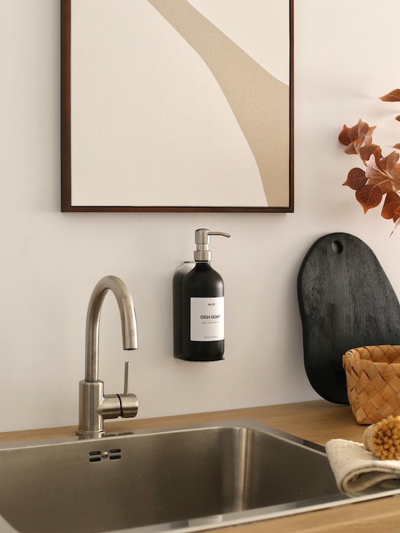 Dispenser Sapone A Parete In Acciaio Inox - Nero Opaco Per Bagno O Cucina - Foto 9