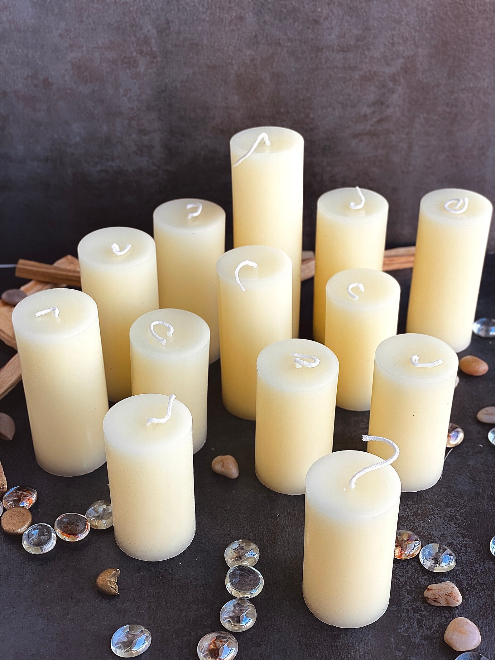 White Beeswax Candle 2 inch wide Pillar Candle Organic Etsy