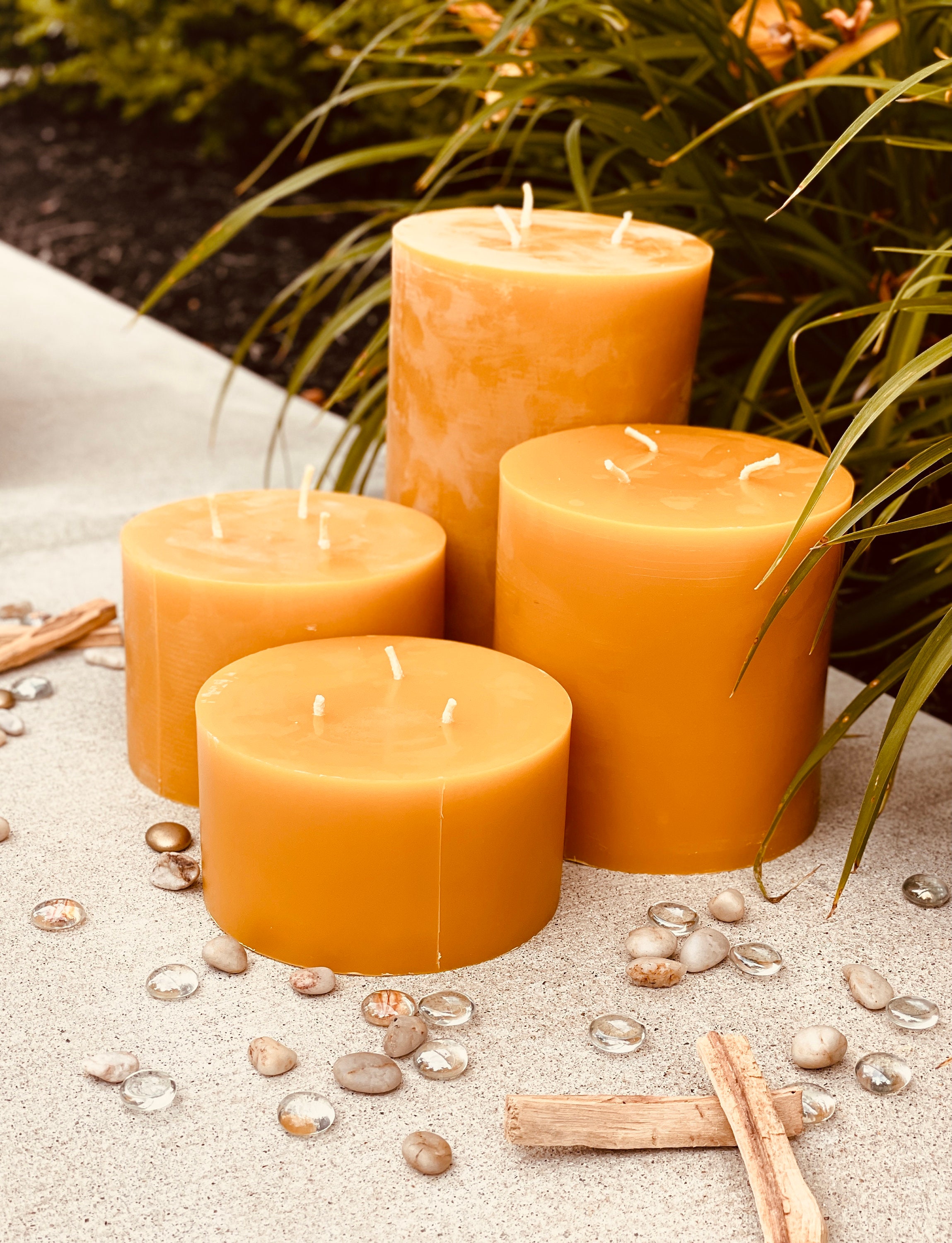 Extra Large Beeswax Candle 3 Wick Candle Outdoor Decor Etsy