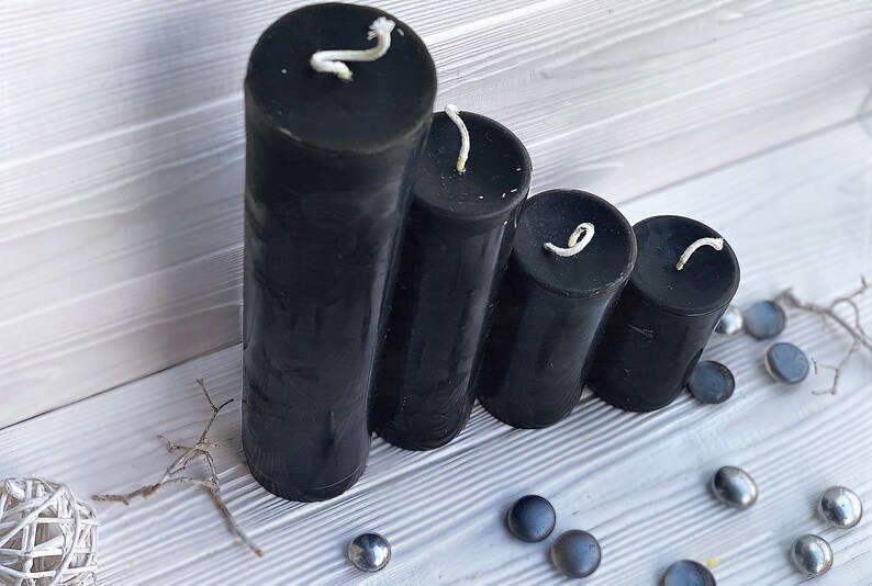 Black Beeswax Candles 100 Pure Beeswax Pillar Candle Etsy