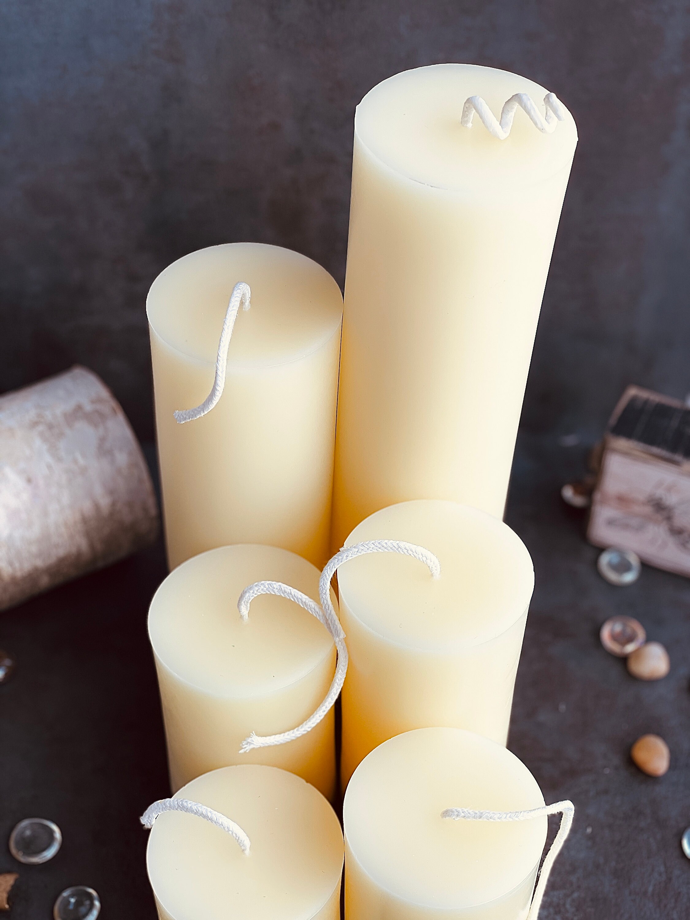 White Beeswax Candle 3 inch Pillar Candles Organic Candle Etsy