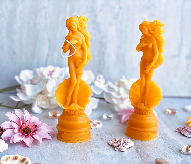 Aphrodite Candle Beeswax Candle Aphrodite Statue Birth Of Etsy