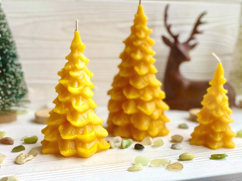 Christmas Tree Beeswax Candles Christmas Decor Carved Etsy UK