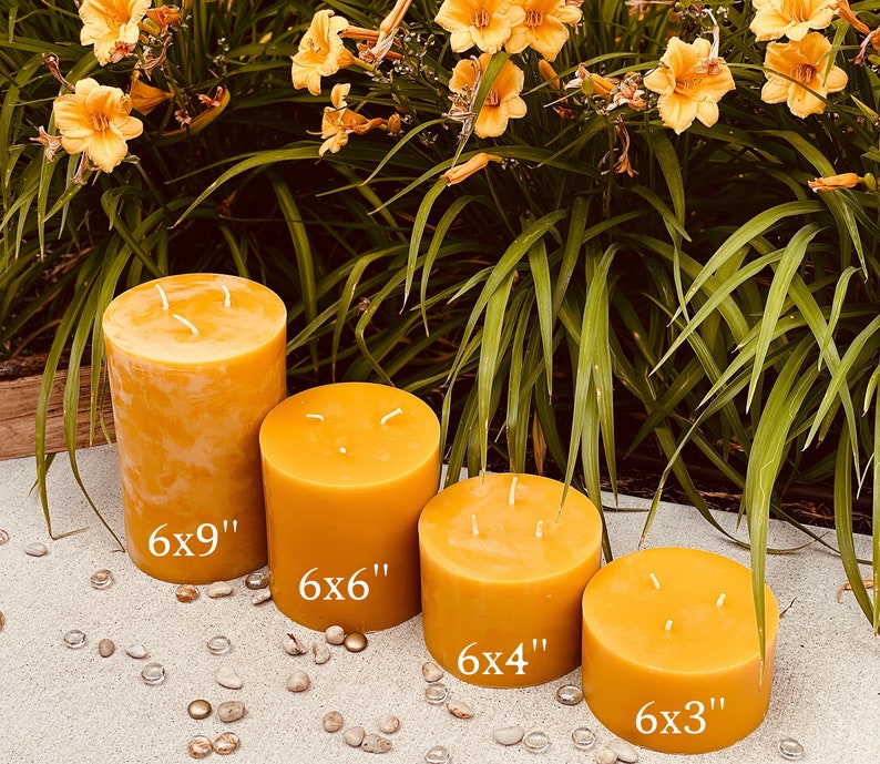 Extra Large Beeswax Candle 3 Wick Candle Outdoor Decor Etsy