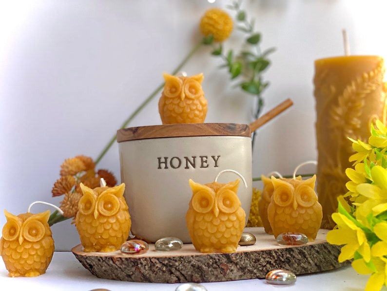 Beeswax Candles Owl Nursery Decor Homemade Candle Owl Etsy