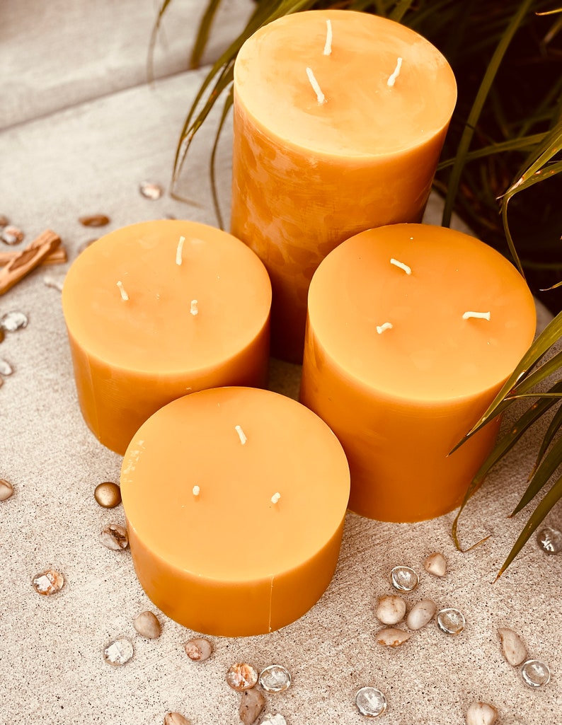 Extra Large Beeswax Candle 3 Wick Candle Outdoor Decor Etsy