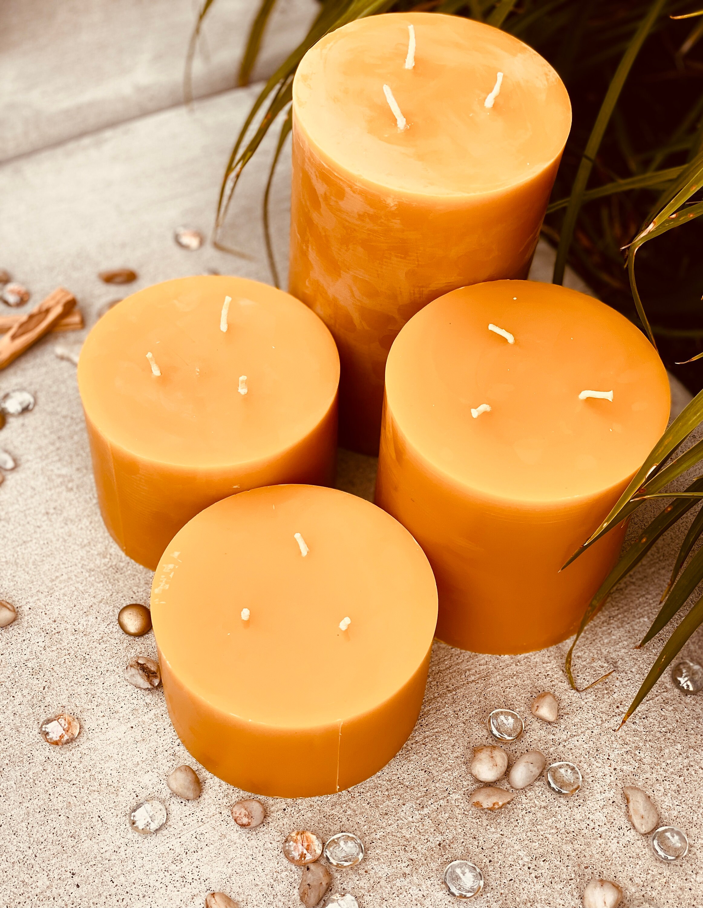 Extra Large Beeswax Candle 3 Wick Candle Outdoor Decor Etsy