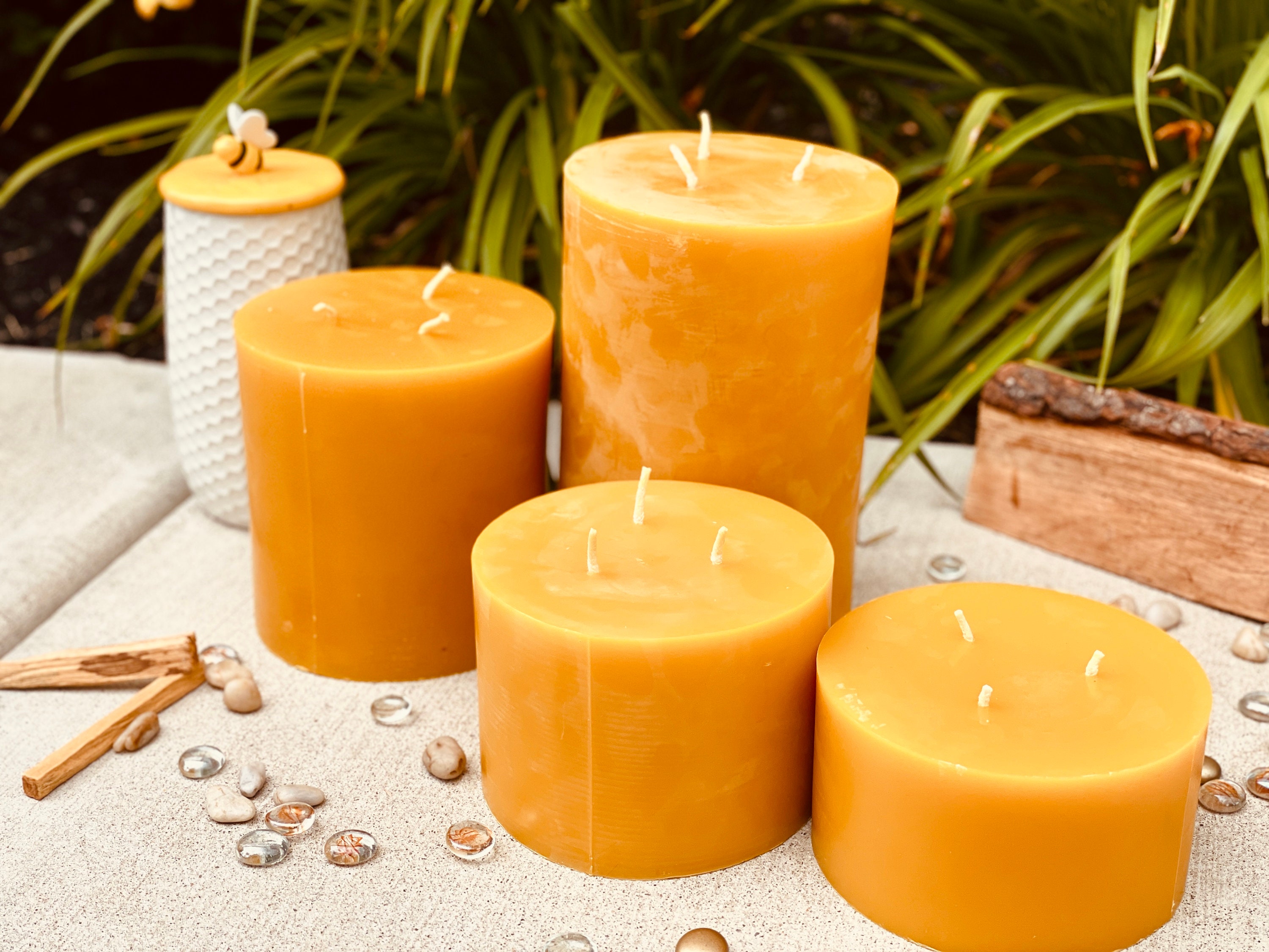 Extra Large Beeswax Candle 3 Wick Candle Outdoor Decor Etsy