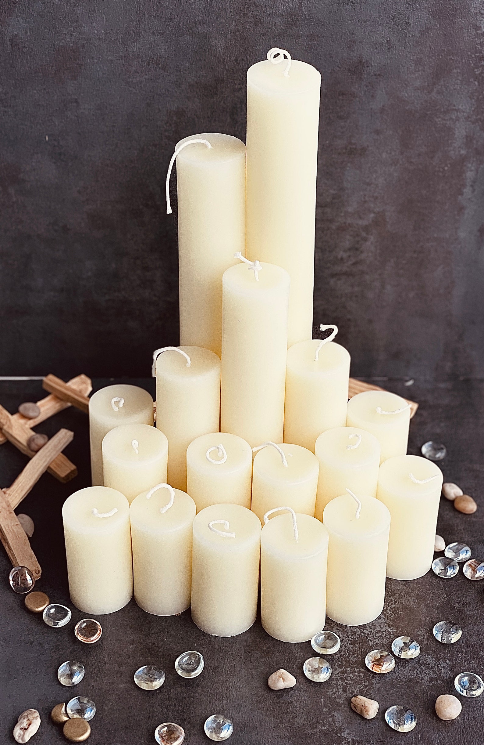 White Beeswax Candle 2 inch wide Pillar Candle Organic Etsy