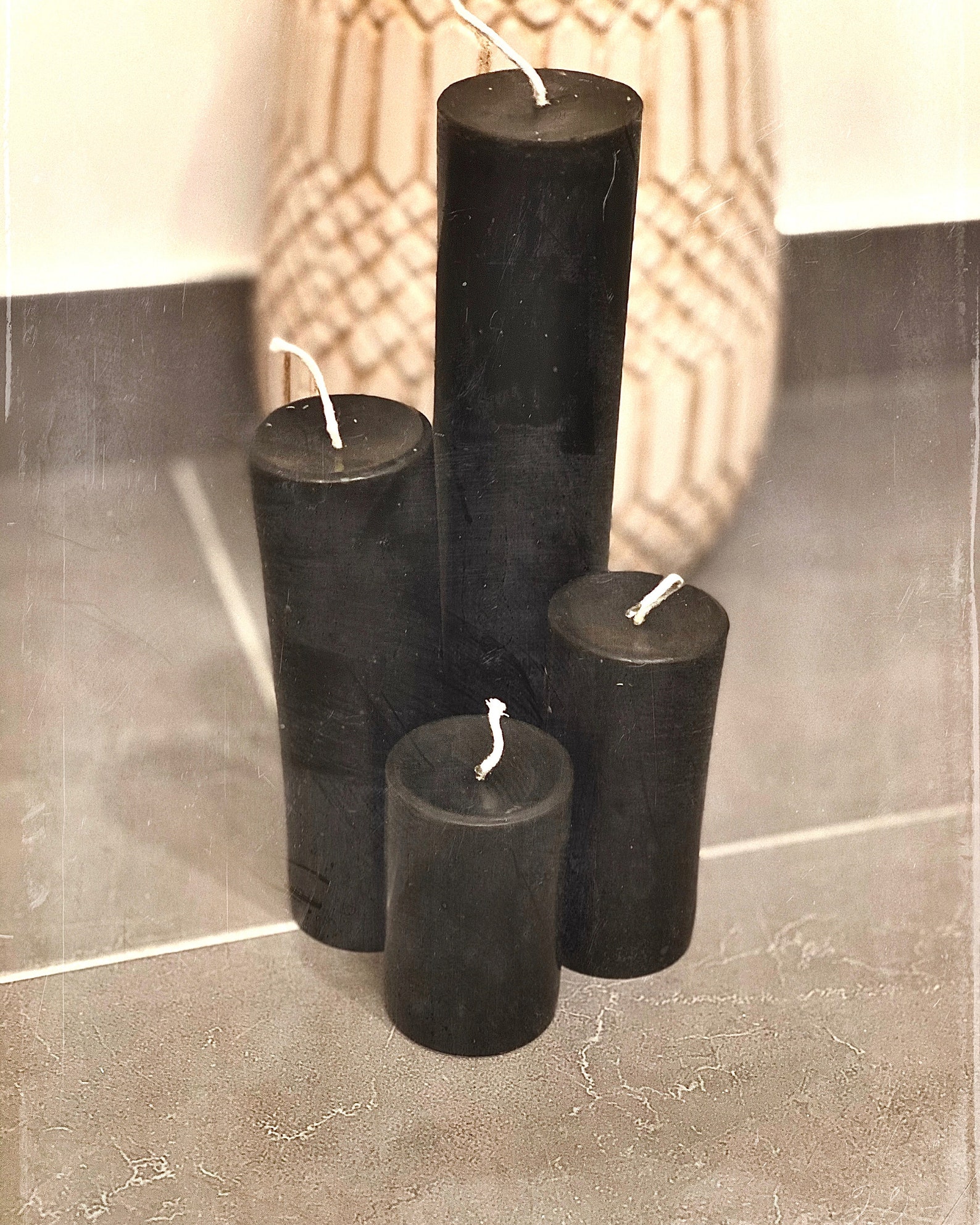 Black Beeswax Candles 100 Pure Beeswax Pillar Candle Etsy