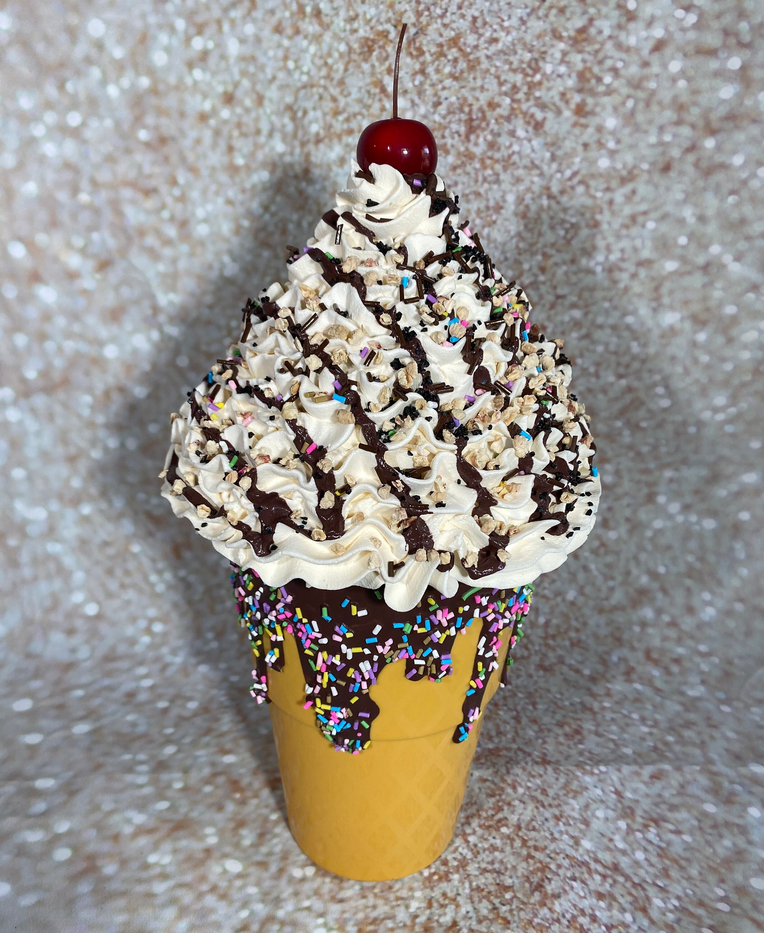 Fake Giant Ice Cream Cone Fake Food Home Decor Etsy