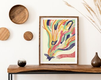 Inspirational Colourful Artwork | Giclée Print | Patron Saint of Great Ideas | Whimsical Illustration