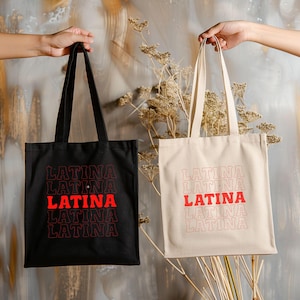 latina canvas tote bag birthday gift for hispanic woman cultural pride accessory for daughter grad present for latina friend latina tote bag