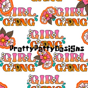 Girl gang seamless file digital download