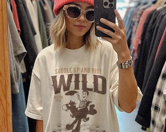 Koszula w stylu Comfort Colors w stylu kowbojskim – inspirowana Woody'm Toy Story