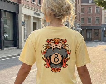 Lucky Leopard Tee Comfort Colors® Traditional Tattoo Crop - 8Ball Leopard Boxy Crop Top
