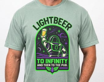 LightBeer Buzz Comfort Colors Shirt - Buzz Light Beer Graphic Tee - Funny Toy Story Parody Shirt - Disney Pixar Humor Shirt