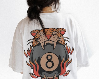 Lucky Leopard Tee Comfort Colors® Traditional Tattoo T 8 Ball Shirt Grunge Streetwear Vintage Western Lucky Me Shirt Yallternative Aesthetic