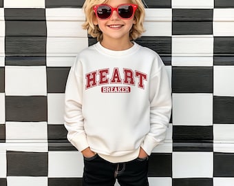 Toddler Heart Breaker Valentine Sweater - Valentine Sweatshirt for Kids - Boys Valentine Shirt -  Valentines Day Outfit
