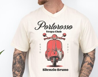 Portorosso Vespa Club Comfort Colors Unisex Garment-Dyed T-shirt - Pixar Luca shirt