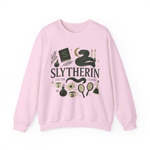 Green house Graphic Sweater - Malfoy House of Serpent Sweatshirt - Pottery Sweater -Subtle HP Shirt - Matching Crewnecks Universal Vacation image 4