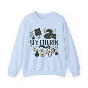 Green house Graphic Sweater - Malfoy House of Serpent Sweatshirt - Pottery Sweater -Subtle HP Shirt - Matching Crewnecks Universal Vacation image 2