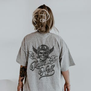 Raise Hell Girl Tee - feminist trendy - girl power-  womens rights activist shirt - vintage inspired graphic tee