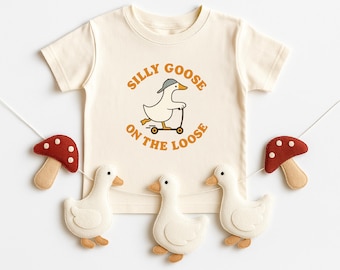 Kids Silly Goose on the Loose Shirt - Kids Goose shirt - Funny Goose shirt - Kids Graphic Tee - Funny Kids Graphic Tee