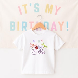 Girls Bug Birthday Shirt, Bug Insect Birthday Shirt, Insect Birthday Outfit, Custom Party Shirt, 1st Birthday Outfit