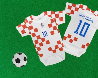 Kroatië voetbal/voetbaltrui geïnspireerd baby bodysuit