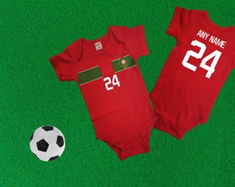 Morocco soccer / football jersey inspired baby bodysuit