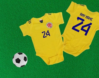 Colombia soccer / football jersey inspired baby bodysuit