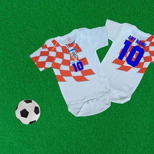 Croatia 1998 retro soccer / football jersey inspired baby bodysuit