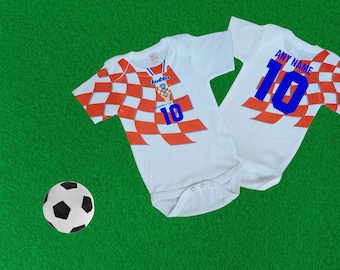 Croatia 1998 retro soccer / football jersey inspired baby bodysuit