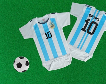 Argentina soccer / football jersey inspired baby bodysuit