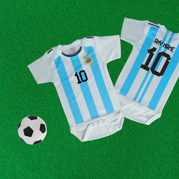 Argentina soccer / football jersey inspired baby bodysuit