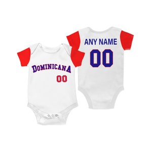 Dominican Republic baseball baby jersey bodysuit