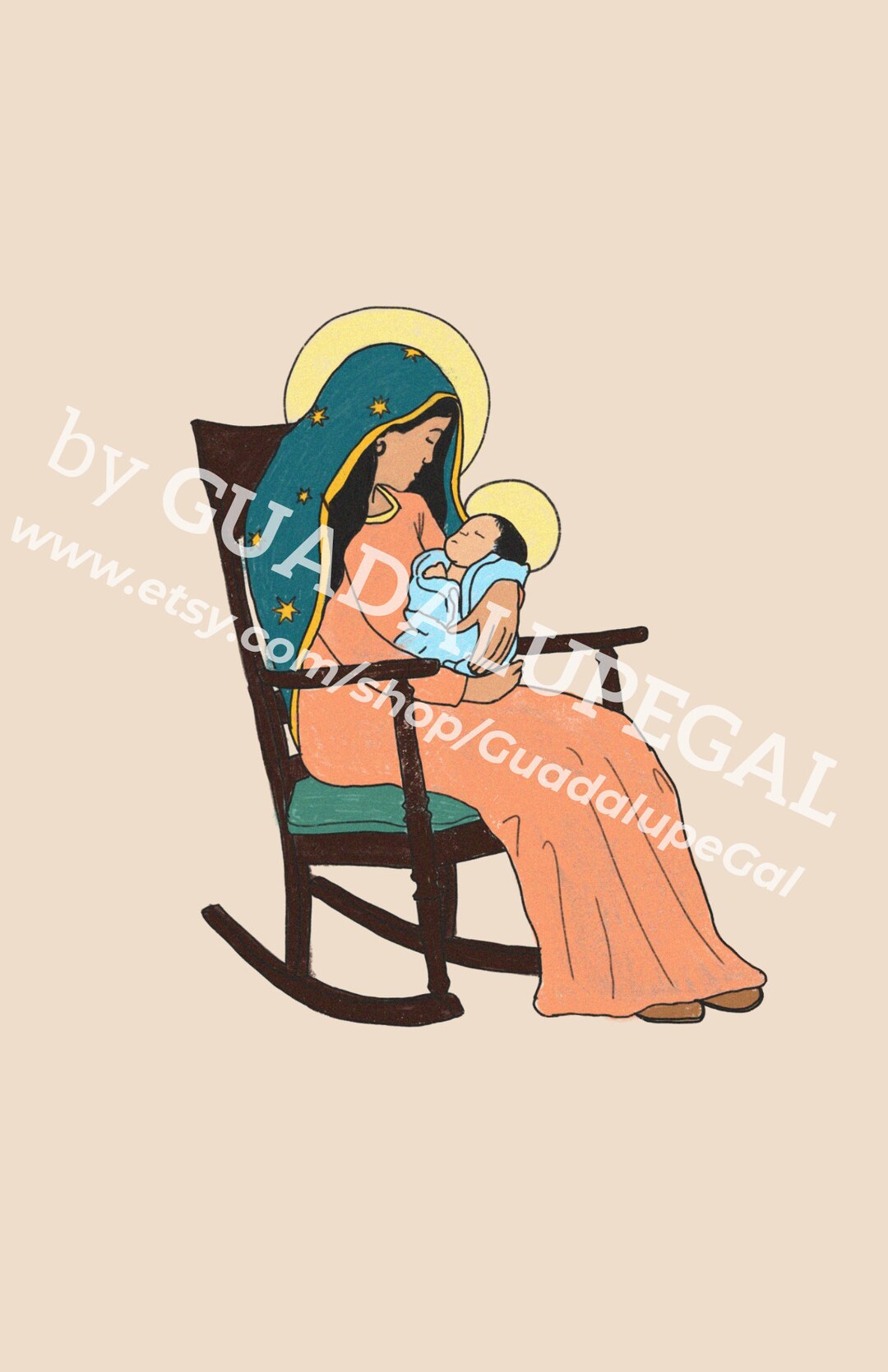 High Resolution Digital Download - 11x17- Our Lady of Guadalupe With ...