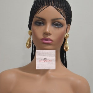 All back Cornrow Braided wig / handmade wig / black wig / cornrow braided / 30 inches wig