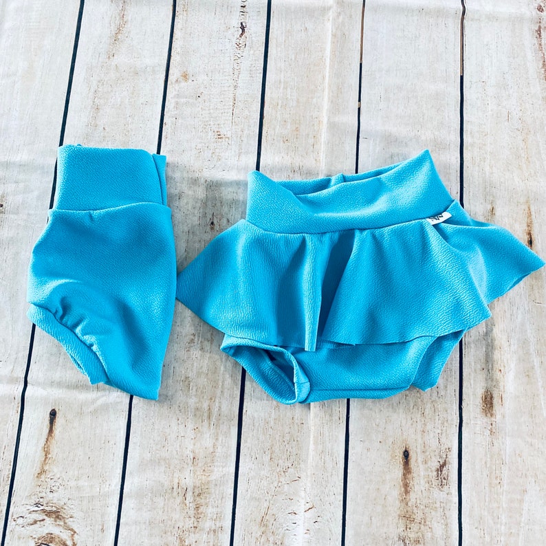 High Waisted Baby Bummies Solid Color Baby Girl Skirted Etsy